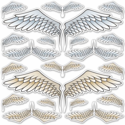 Angel Wings Set Stickers Aufkleber (Vorderseite)