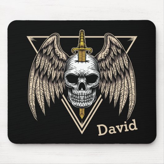 Angel Wings, Skull und Schwert Mousepad (Vorne)