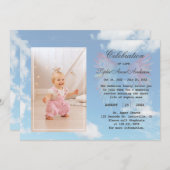 Angel Wings Sky Celebration of Life Foto Memory Einladung (Vorne/Hinten)