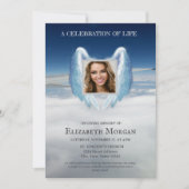 Angel Wings Sky Foto Feier des Lebens Einladung (Vorderseite)