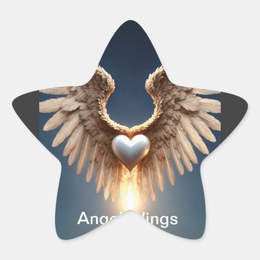 Angel Wings Small Matte Star Stickers (Vorderseite)