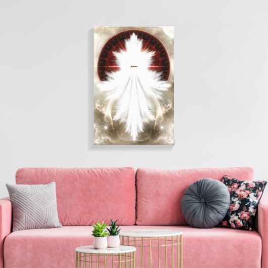 Angel Wings Snowflake Fraktal Art Canvas Print Leinwanddruck (Insitu (Wohnzimmer))