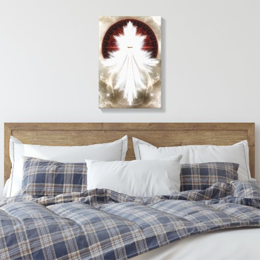 Angel Wings Snowflake Fraktal Art Canvas Print Leinwanddruck (Insitu (Schlafzimmer))