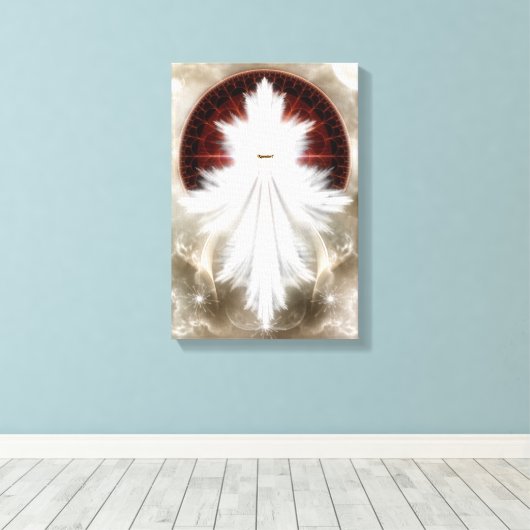 Angel Wings Snowflake Fraktal Art Canvas Print Leinwanddruck (Insitu (Holzboden))