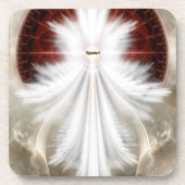 Angel Wings Snowflake Fraktal Art Untersetzer (Vorderseite)