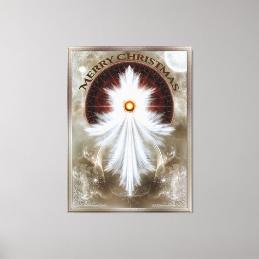 Angel Wings Snowflake Frohe Weihnachten Leinwanddruck (Vorderseite)