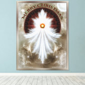 Angel Wings Snowflake Frohe Weihnachten Leinwanddruck (Insitu (Holzboden))