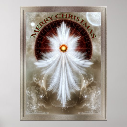 Angel Wings Snowflake Frohe Weihnachten Poster (Vorne)