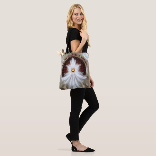 Angel Wings Snowflake Frohe Weihnachten Tasche (Am Model)