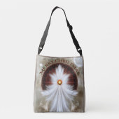 Angel Wings Snowflake Frohe Weihnachten Tragetaschen Mit Langen Trägern (Rückseite)