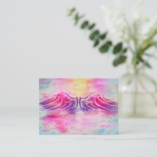 Angel Wings Spirituelle Lightworker Business Card Visitenkarte (Stehend Vorderseite)