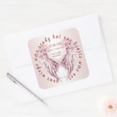 Angel Wings trauert nach einem geliebten Menschen  Quadratischer Aufkleber (Umschlag)