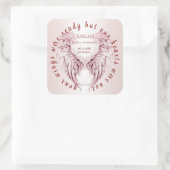 Angel Wings trauert nach einem geliebten Menschen  Quadratischer Aufkleber (Tasche)