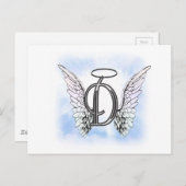 Angel Wings und Halo Monogram Letter D Postkarte (Vorne/Hinten)