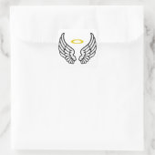 Angel Wings und Halo Quadratischer Aufkleber (Tasche)
