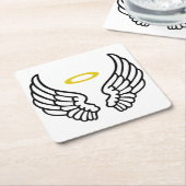 Angel Wings und Halo Rechteckiger Pappuntersetzer (angewinkelt)