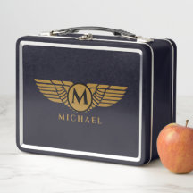 Angel Wings Vintag Golden Name Initial Monogram