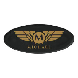 Angel Wings Vintag Golden Name Initial Monogram Namenschild