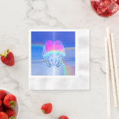 Angel Wings wackelte um ein Herz Serviette (Beispiel)