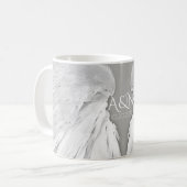 ANGEL WINGS Wedding Elegant Gray Initials Kaffeetasse (Vorderseite Links)