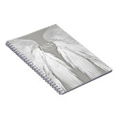 ANGEL WINGS Wedding Initials Elegant Gray Notizblock (Rechte Seite)