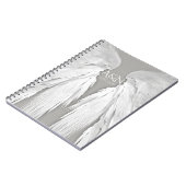 ANGEL WINGS Wedding Initials Elegant Gray Notizblock (Linke Seite)