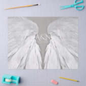 ANGEL WINGS Wedding Initials Elegant Gray Seidenpapier (Basteln)