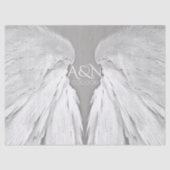ANGEL WINGS Wedding Initials Elegant Gray Seidenpapier (Vorderseite)