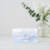Angel Wings White Christlich Business Card Visitenkarte (Stehend Vorderseite)