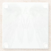 ANGEL WINGS White Custom Monogram Glasuntersetzer (Rückseite)