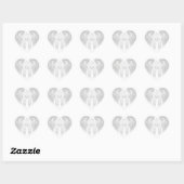 ANGEL WINGS White Custom Monogram Herz-Aufkleber (Blatt)