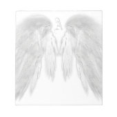 ANGEL WINGS White Custom Monogram Notizblock (Vorderseite)