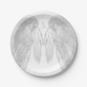 ANGEL WINGS White Custom Monogram Pappteller (Vorderseite)