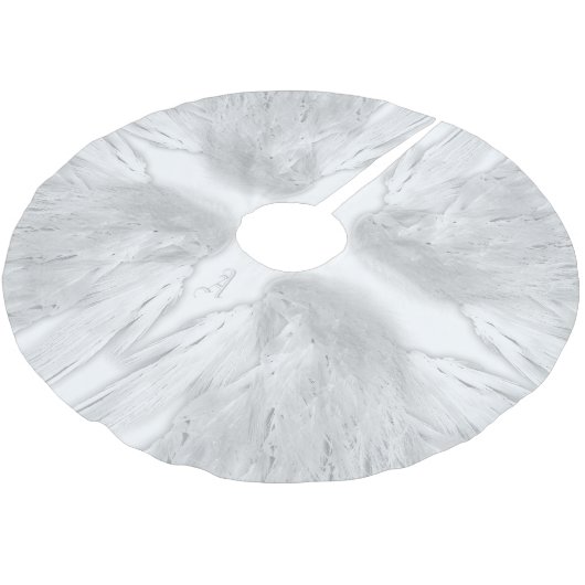 ANGEL WINGS White Custom Monogram Polyester Weihnachtsbaumdecke (Schrägansicht)
