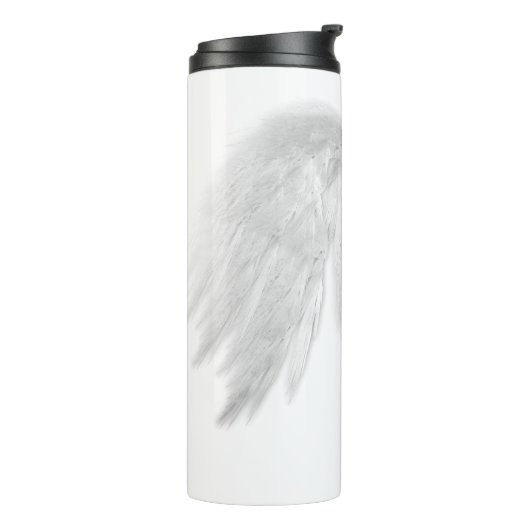 ANGEL WINGS White Custom Monogram Thermosbecher (Nach links gedreht)