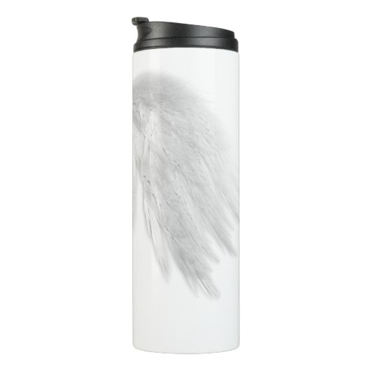 ANGEL WINGS White Custom Monogram Thermosbecher (Nach rechts gedreht)