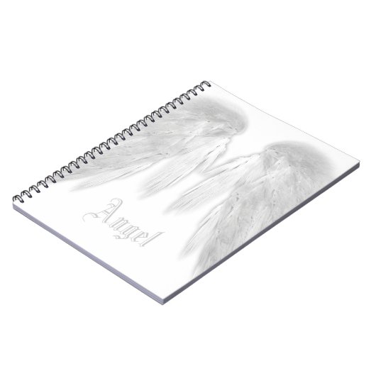ANGEL WINGS White Custom Name Notizblock (Linke Seite)