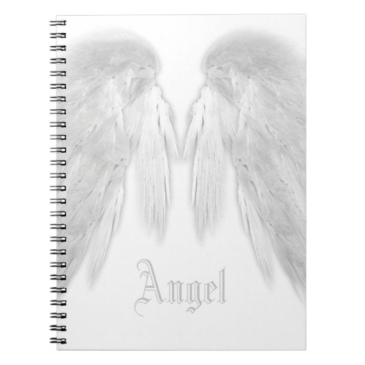 ANGEL WINGS White Custom Name Notizblock (Vorderseite)