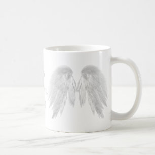 ANGEL WINGS White "Good Morning" Customizable Text Kaffeetasse