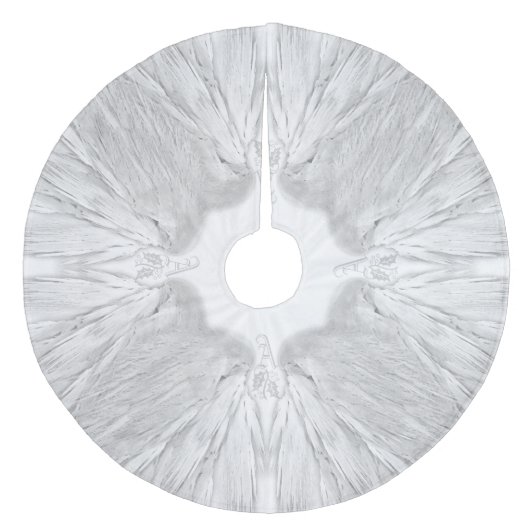 ANGEL WINGS White Himmlisch Holly Monogram Fleece Weihnachtsbaumdecke (Vorderseite)