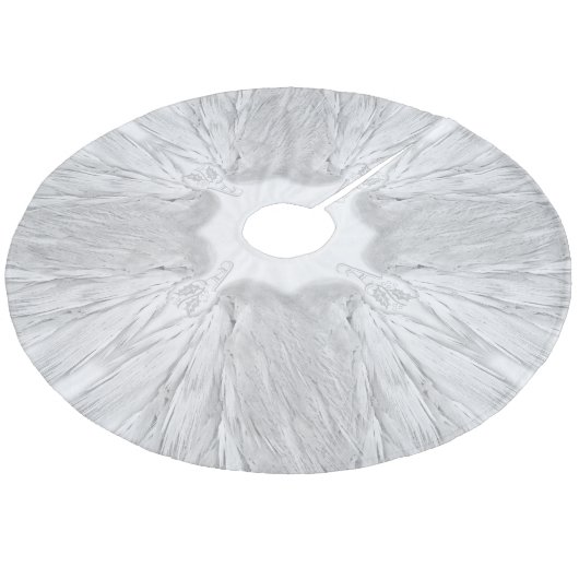 ANGEL WINGS White Himmlisch Holly Monogram Fleece Weihnachtsbaumdecke (Schrägansicht)