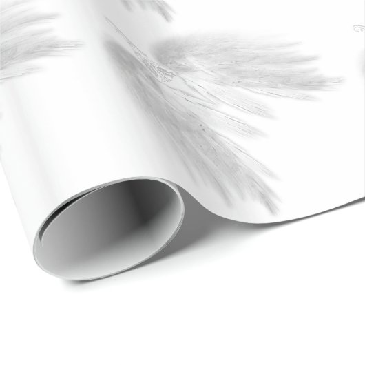 ANGEL WINGS White Himmlisch Holly Monogram Geschenkpapier (Rolleneckpunkt)