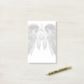 ANGEL WINGS White Himmlisch Holly Monogram Post-it Klebezettel (Auf Schreibtisch)
