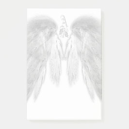 ANGEL WINGS White Himmlisch Holly Monogram Post-it Klebezettel