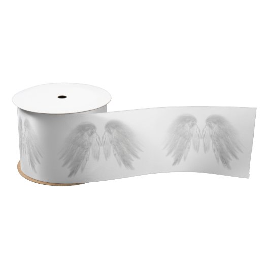 ANGEL WINGS White individuell anpassbar Satinband (Spule)
