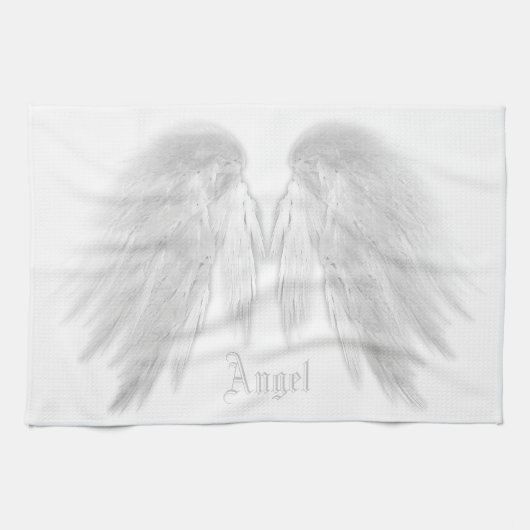 ANGEL WINGS White Individuelle Name Handtuch (Horizontal)