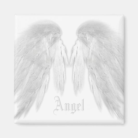 ANGEL WINGS White Individuelle Name Magnet (Vorne)