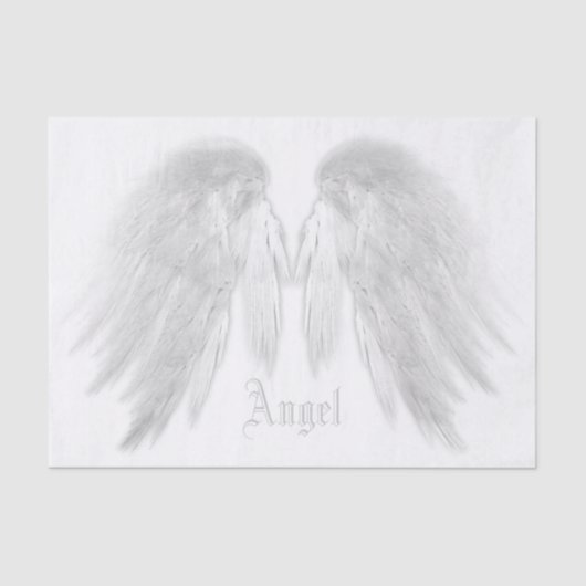 ANGEL WINGS White Individuelle Name Seidenpapier (Vorderseite)