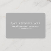 ANGEL WINGS White Light Gray Visitenkarte (Rückseite)