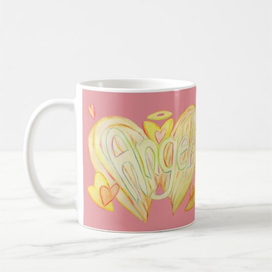 Angel Wings Word Art Custom Coffee Cup Kaffeetasse (Links)